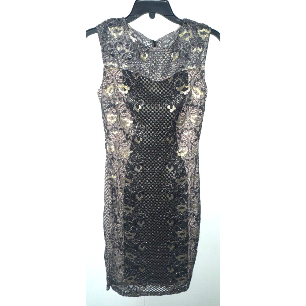 Sangria Womens 4P Sheath Dress Wedding Guest Formal Party Dark Romance Metallic